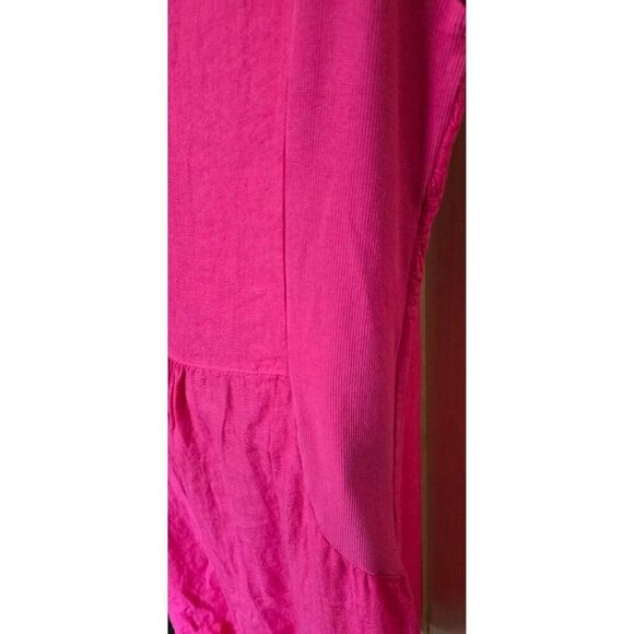 Pink Sleeveless Crinkled Linen Embroidered Tunic Top For Women - Picture 6 of 10